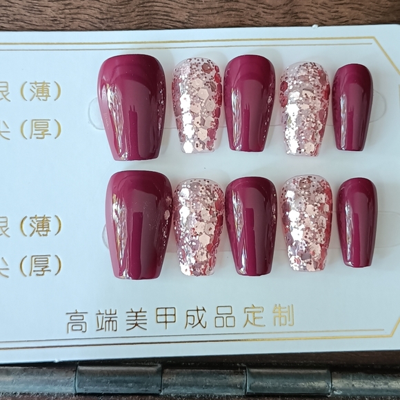 CUSTOM NAILS 10pcs set size M&S Sugar Plum Fairy - Picture 3 of 6